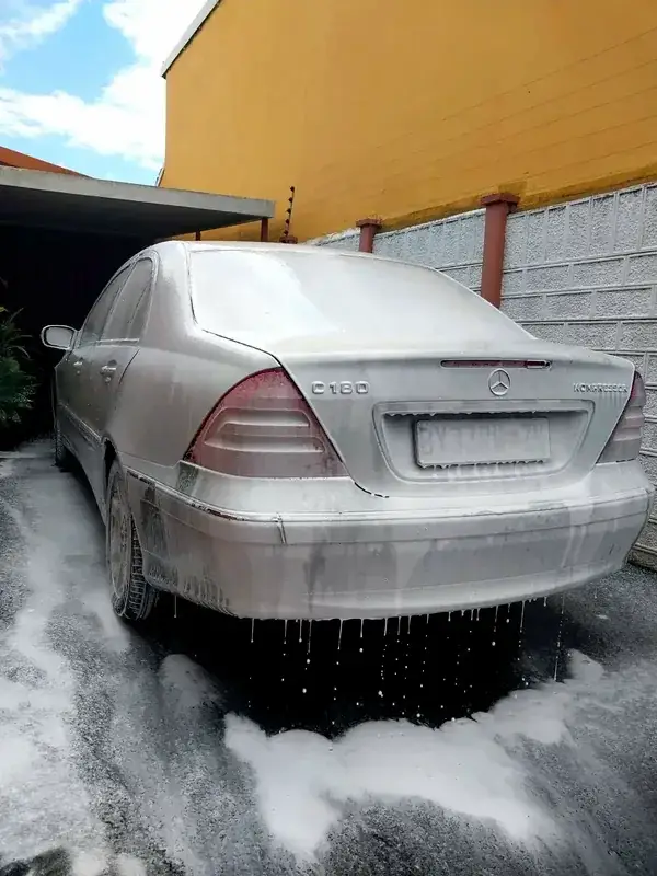 Mercedes C180 foam wash in progress — FK Vroom Durban
